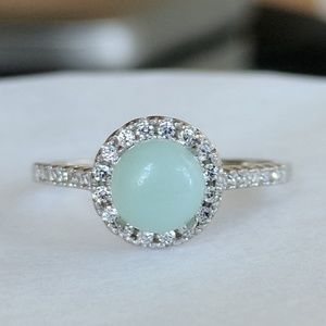 Solid 925 Silver Natural Amazonite Ring